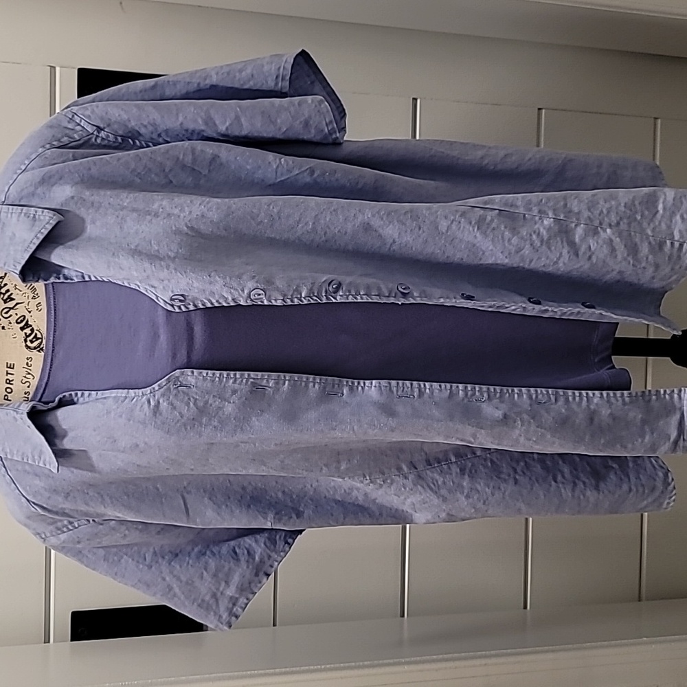 Bridgewater Studio Linen Blouse with Tank Top